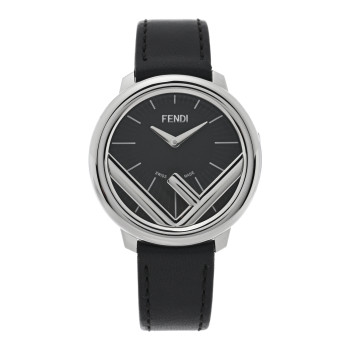 FENDI Stainless Steel Calfskin 36mm Fendi Run Away Quartz Watch Black