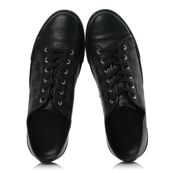 LOUIS VUITTON Calfskin Damier Graphite Sneakers 7.5