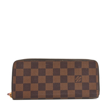 LOUIS VUITTON Damier Ebene Clemence Wallet Cherry
