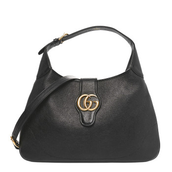 GUCCI Goatskin Medium Aphrodite Shoulder Bag Black