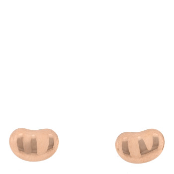 TIFFANY 18K Rose Gold 9mm Elsa Peretti Bean Earrings