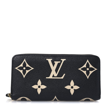 LOUIS VUITTON Empreinte Monogram Giant Zippy Wallet Black Beige