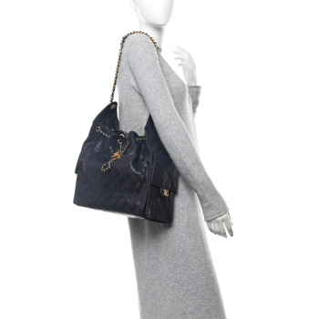 CHANEL Caviar Quilted Medium Chanel 25 Handbag Dark Navy