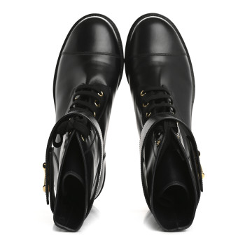 LOUIS VUITTON Calfskin Wonderland Ranger Boots 39 Black