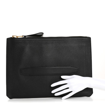 TOM FORD Calfskin Portfolio Clutch With Handle Black