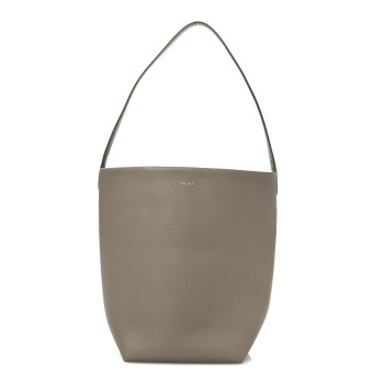 THE ROW Grained Calfskin Medium N/S Park Tote Dark Taupe