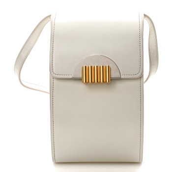 BOTTEGA VENETA Box Calfskin Clutch White