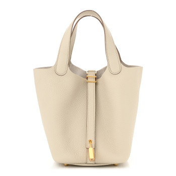 HERMES Taurillon Clemence Picotin Lock 18 Beton