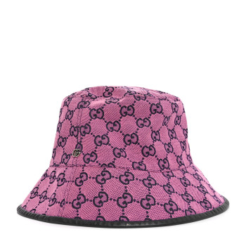 GUCCI Monogram Multicolor New Sakai Calfskin Bob Malibu Bucket Hat L Parma Violet Blue