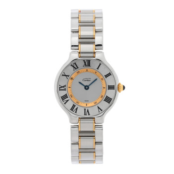 CARTIER Stainless Steel 18K Yellow Gold 28mm Must de 21 Quartz Watch