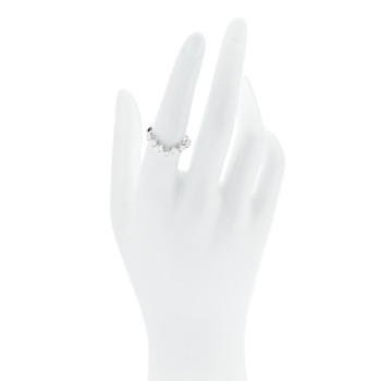 PARKER & WEST 18K White Gold Diamond 1.00ctw Heart Cut Curved Ring 54 7