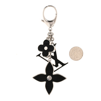 LOUIS VUITTON Electric Epi Fleur d'Epi Bag Charm Black