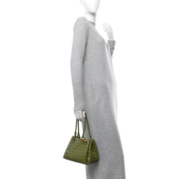 BOTTEGA VENETA Nappa Intrecciato Small Parachute Shoulder Matcha