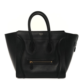 CELINE Drummed Calfskin Mini Luggage Black