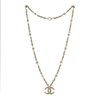 CHANEL Crystal Hexagon CC Necklace Gold