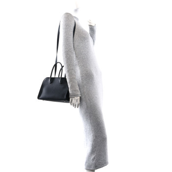 THE ROW Grained Calfskin Soft Margaux 10 Bag Black