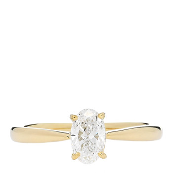 PARKER & WEST 18K Yellow Gold Diamond .51ct Oval Cut Solitaire Engagement Ring  52 6