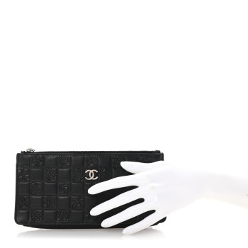 CHANEL Lambskin Precious Symbols Pochette Black