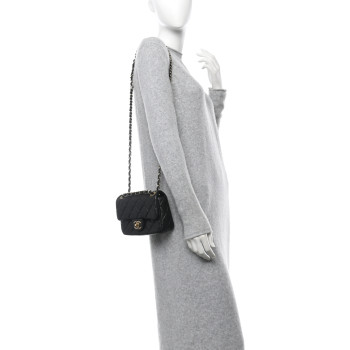 CHANEL Grained Lambskin Quilted Mini Flap Black