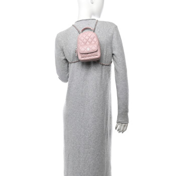CHANEL Caviar Quilted CC Mini Classic Backpack Pink
