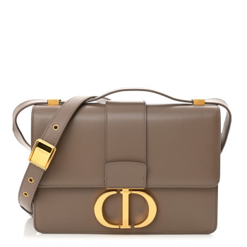 CHRISTIAN DIOR Box Calfskin 30 Montaigne Flap Bag Raw Beige