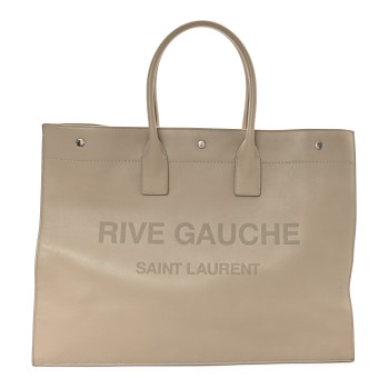 SAINT LAURENT Vitello Large Rive Gauche Tote Sea Salt