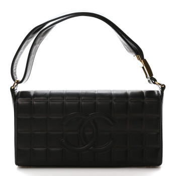 CHANEL Lambskin Quilted CC Chocolate Bar Flap Black