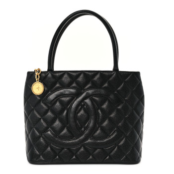 CHANEL Caviar Quilted Medallion Tote Black