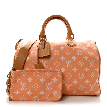 LOUIS VUITTON Calfskin Monogram Speedy P9 Bandouliere 40 Summer Peach