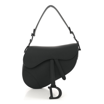 CHRISTIAN DIOR Ultra Matte Calfskin Saddle Bag Black