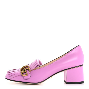 GUCCI Malaga Kid GG Marmont Fringe 50mm Loafer Pumps 39 Candy Mouse