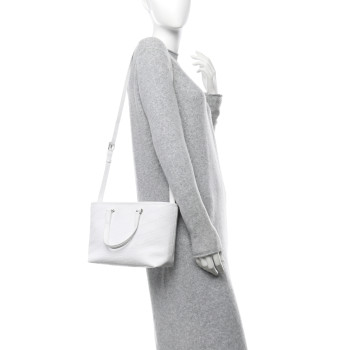 BALENCIAGA Coated Canvas BB Monogram Small Signature East West Shopper Bag White