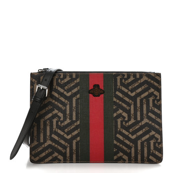 GUCCI GG Supreme Monogram Caleido Web Messenger Beige Ebony