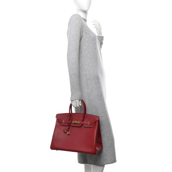 HERMES Epsom Birkin 35 Rouge Grenat