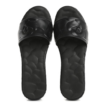 VALENTINO GARAVANI Rubber Atelier 03 Rose Edition 25/40mm Platform Slide Sandals 38 Black