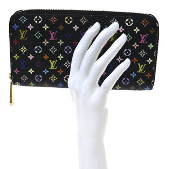 LOUIS VUITTON Monogram Multicolor Zippy Wallet Black Pistachio