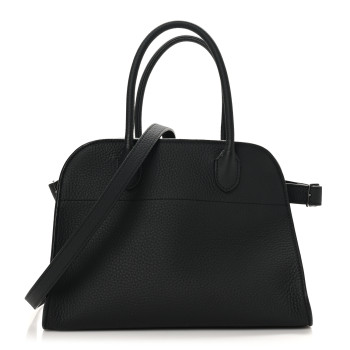 THE ROW Grained Calfskin Soft Margaux 10 Bag Black