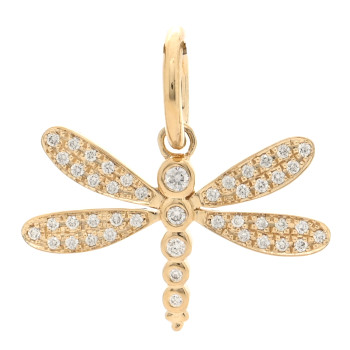 TEMPLE ST. CLAIR 18K Yellow Gold Diamond Dragonfly Pendant