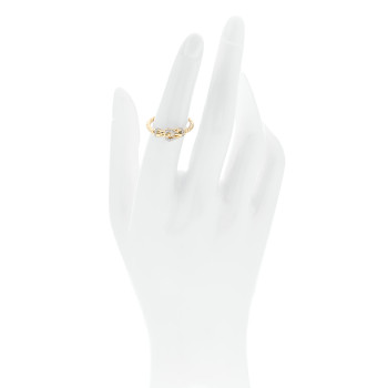 DAVID YURMAN 18K Yellow Gold Diamond Petite Buckle Cable Ring 53 6.5