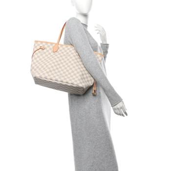 LOUIS VUITTON Damier Azur Neo Neverfull MM Rose Ballerine