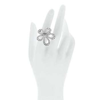 VAN CLEEF & ARPELS 18K White Gold Diamond Flowerlace Ring 52 6