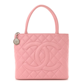 CHANEL Caviar Quilted Medallion Tote Light Pink