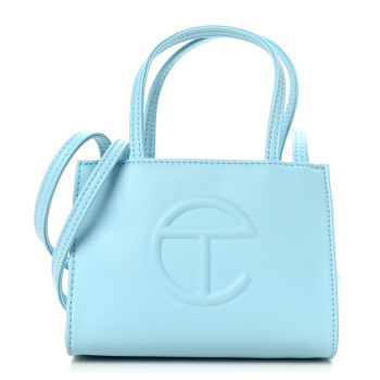 TELFAR Vegan Leather Small Shopping Bag Pool Blue
