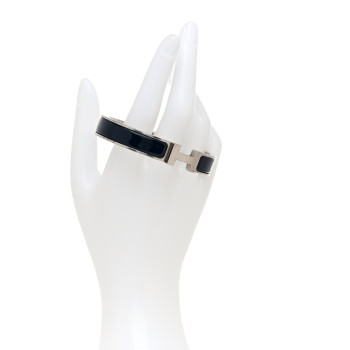 HERMES Matte Enamel Narrow Clic Clac HH Bracelet GM Bleu Nuit