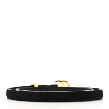 GUCCI Suede Calfskin Torchon Double G 15mm Belt 70 28 Black