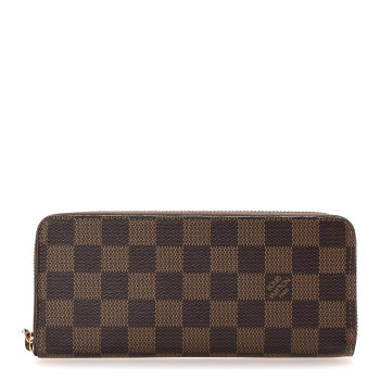 LOUIS VUITTON Damier Ebene Clemence Wallet Rose Ballerine
