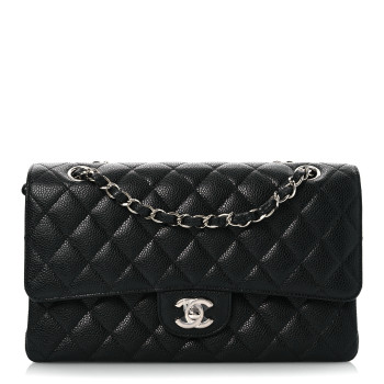 CHANEL Caviar Quilted Medium Double Flap Black