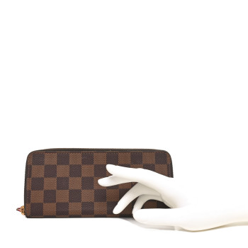 LOUIS VUITTON Damier Ebene Clemence Wallet Cherry