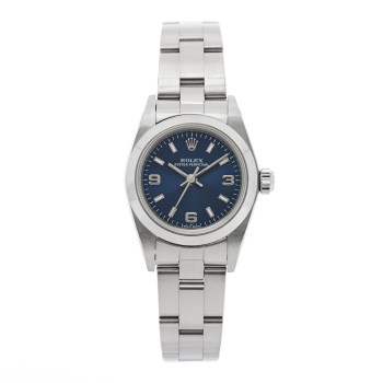 ROLEX Stainless Steel 24mm Oyster Perpetual Watch Blue 76080