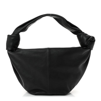 BOTTEGA VENETA Calfskin Teen Double Knot Hobo Black